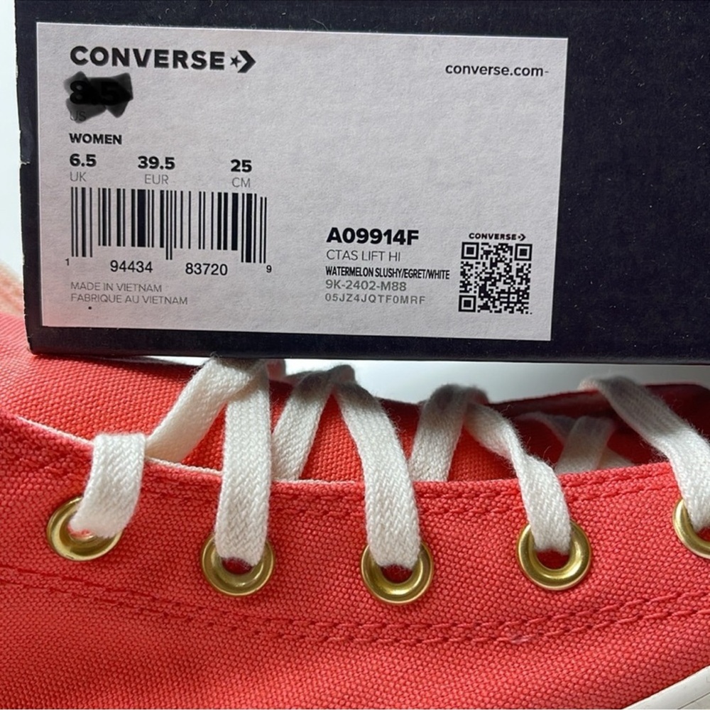 Converse WMNS CTAS LIFT HI
WATERMELON SLUSHY/EGRET WHITE A09914F
Platforms Snkrs - Picture 16 of 16
